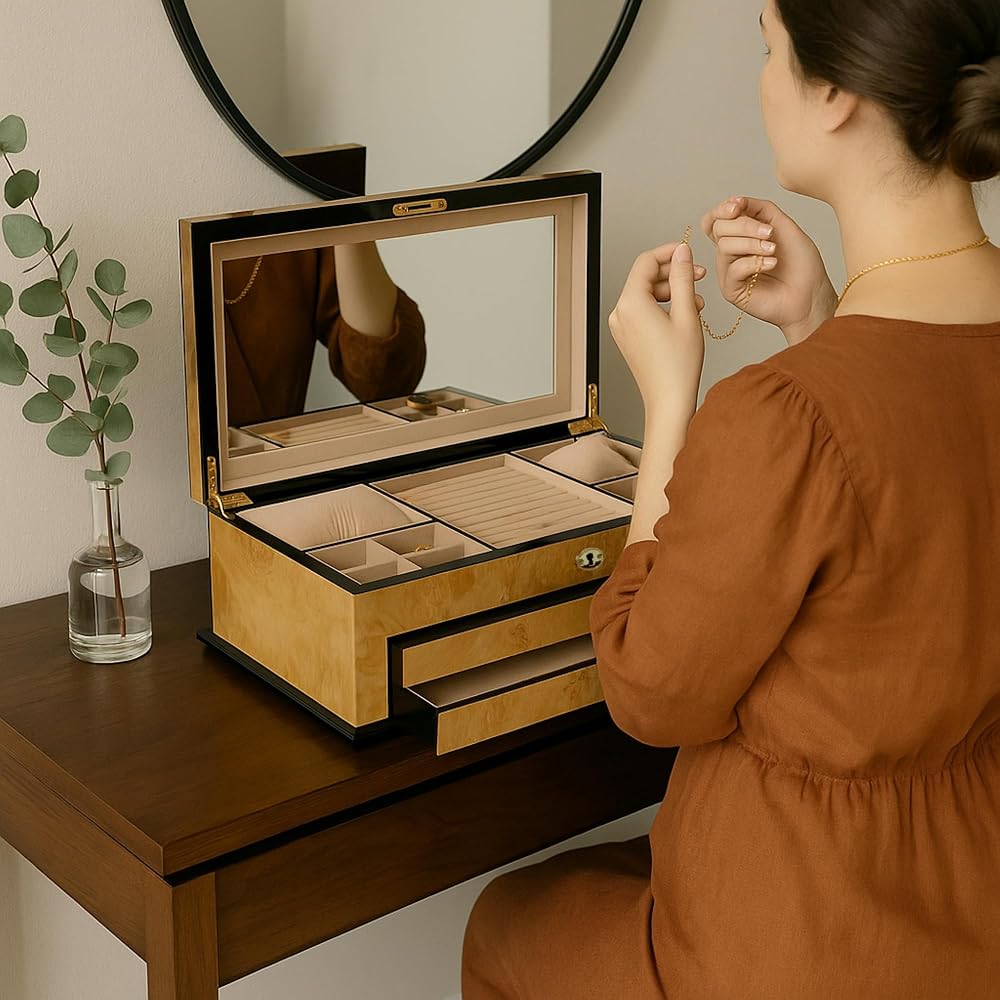 サカべ㈱ 木製 アクセサリーケース 天然木オーク材 良品 ヴィンテージ品 サカべ㈱ 木製 アクセサリーケース 天然木オーク材 良品